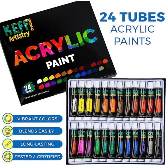 Acrylic Paint Set for Adults - Art Painting Supplies Kit with Tabletop Easel - Picture 2 of 7